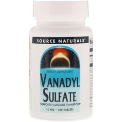 Ванадил сульфат Source Naturals (Vanadyl Sulfate) 10 мг 100 таблеток купить в Киеве и Украине