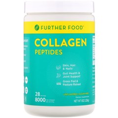 Пептиди колагену, чистий протеїновий порошок, без запаху, Collagen Peptides, Pure Protein Powder, Unflavored, Further Foods, 226 г