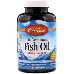 Риб'ячий жир апельсин Carlson Labs (Fish Oil) 120 капсул