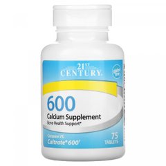 (ПОВРЕЖДЕНА!!!) Кальций 21st Century (Calcium supplement) 600 мг 75 таблеток купить в Киеве и Украине