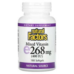 Natural Factors, суміш вітамінів E, 268 мг (400 МО), 180 капсул