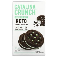 Catalina Crunch, Кето-сэндвич-печенье, шоколадно-мятный, 16 печенья, 6,8 унции (193 г) купить в Киеве и Украине