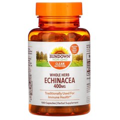 Эхинацея Sundown Naturals (Echinacea) 400 мг 100 капсул купить в Киеве и Украине