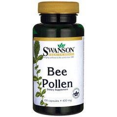Пчелиная пыльца, Bee Pollen, Swanson, 400 мг, 100 капсул купить в Киеве и Украине