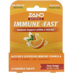 Поддержка иммунитета, Immune Fast, острый апельсин, Zand, 15 жевательных таблеток купить в Киеве и Украине