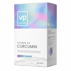 Куркумін вітамін Д3 VPLab (Curcumin + D3 500 mg) 500 мг 60 капсул