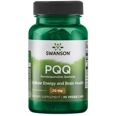 PQQ пірролохінолін хинон, PQQ Pyrroloquinoline Quinone, Swanson, 20 мг, 30 капсул
