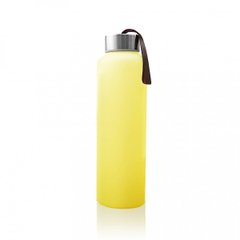 Скляна пляшка для води з силіконовим захистом, яскраво-жовтий, 400 мл, Everyday Baby, 1 шт