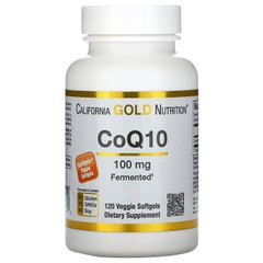 Коензим Q10 California Gold Nutrition (CoQ10) 100 мг 120 м'яких овочевих капсул