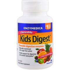 Травлення дітей, жувальні Ферменти для травлення, Enzymedica, 60 жувальних таблеток