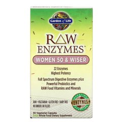 Ферменты с витаминами и минералами для женщин 50+ Garden of Life (Raw Enzyme Women 50 and Wiser) 90 капсул купить в Киеве и Украине