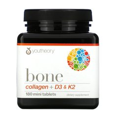Youtheory, Bone, колаген + D3 і K2, 180 міні-таблеток