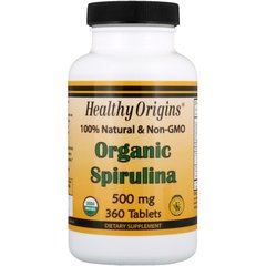Спирулина органическая Healthy Origins (Organic Spirulina) 500 мг 360 таблеток купить в Киеве и Украине