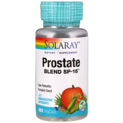Препарат для здоровья простаты, Prostate Blend SP-16, Solaray, 100 вегетарианских капсул купить в Киеве и Украине