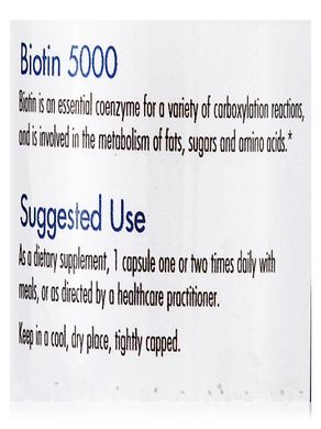 Біотин 5000, Biotin 5000, Allergy Research Group, 60 вегетаріанських капсул