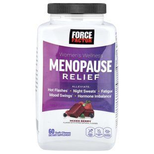 Force Factor, Women's Wellness, средство для поддержки при менопаузе, со вкусом ягодного ассорти, 60 жевательных таблеток купить в Киеве и Украине