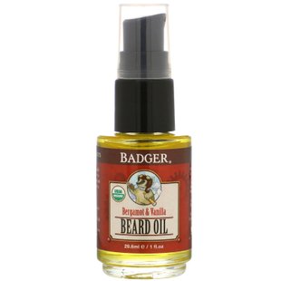 Масло для бороды бергамот и ваниль Badger Company (Beard Oil) 29.6 мл купить в Киеве и Украине