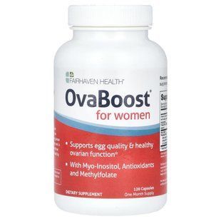 Мультивитамины для женщин, OvaBoost Fertility Supplement - Improve Ovulation, Fairhaven Health, 120 растительных капсул купить в Киеве и Украине