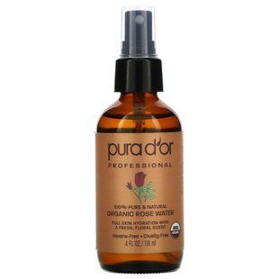 Pura D'or, Professional, органическая розовая вода, 4 жидких унции (118 мл) купить в Киеве и Украине