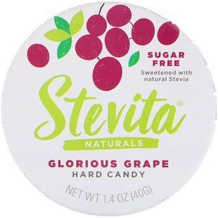 Naturals, sugar-free candy, glorious grape, Stevita, 40 g