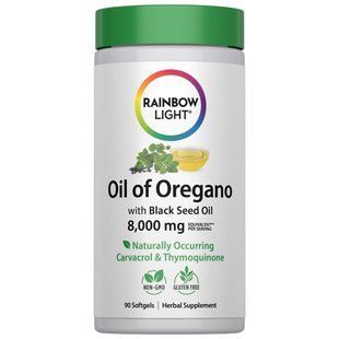 Масло орегано с маслом черного тмина Rainbow Light (Oil of Oregano with Black Seed Oil) 90 капсул купить в Киеве и Украине