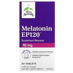 Terry Naturally, Melatonin EP120, Sustained Release, 10 mg, 60 Tablets купить в Киеве и Украине