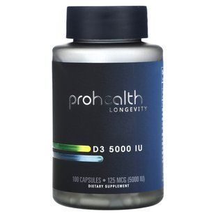 ProHealth Longevity, D3 5000, 125 mcg (5000 IU), 100 capsules
