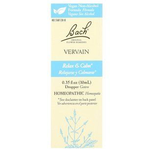Bach, Original Flower Remedies, Vervain, 0.35 fl oz (10 ml) купить в Киеве и Украине