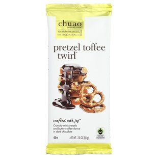 Chuao Chocolatier, Dark Chocolate Bar, Pretzel Toffee Twirl&trade;, 2.8 oz (80 g)