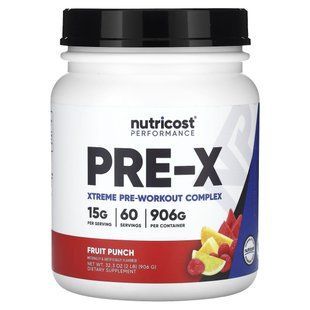 Nutricost, Performance, PRE-X, Xtreme Pre-Workout Complex, Fruit Punch, 2 lb (906 g)