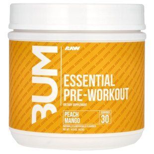 Raw Nutrition, Bum, незамінний засіб перед тренуванням, персик і манго, 423 г (14,9 унції)