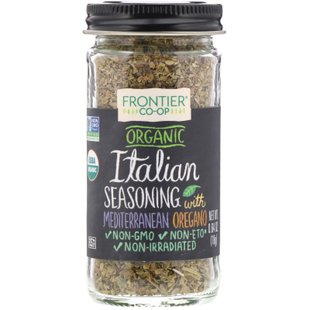 Приправа итальянская с средиземноморским орегано органик Frontier Natural Products (Italian Seasoning) 18 г купить в Киеве и Украине