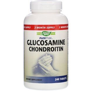 Глюкозамин и Хондроитин без натрия Nature's Way (FlexMax Glucosamine Chondroitin Sodium Free) 240 таблеток купить в Киеве и Украине