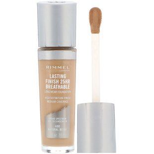 Стійка тональна основа Lasting Finish 25HR Breathable, SPF 20, відтінок 400 натуральний бежевий, Rimmel London, 30 мл