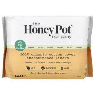 The Honey Pot Company, Прокладки для лечения органического недержания, хлопковые прокладки с крыльями на травах, 20 штук купить в Киеве и Украине