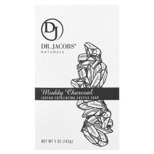 Dr. Jacobs Naturals, Loofah Exfoliating Castile Bar Soap, Muddy Charcoal, 5 oz (142 g) купить в Киеве и Украине