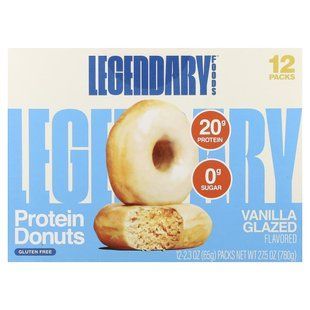 Legendary Foods, Protein Donuts, Vanilla Glazed, 12 Packs, 2.3 oz (65 g) Each купить в Киеве и Украине