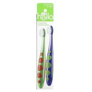 Hello, Kids, BPA Free Toothbrush, Soft Bristles, All Ages, 2 Toothbrushes купить в Киеве и Украине