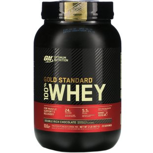 Сывороточный протеин изолят Optimum Nutrition (100% Whey Gold Standard) 909 г со вкусом двойного шоколада купить в Киеве и Украине