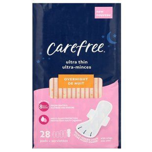 Carefree, Ultra Thin, Overnight with Wings, 28 Pads купить в Киеве и Украине