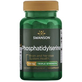 Фосфатидилсерин - тройная сила, Phosphatidylserine - Triple Strength, Swanson, 300 мг 30 капсул купить в Киеве и Украине