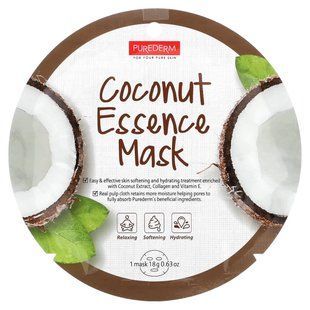 Purederm, Coconut Essence Beauty Mask, 12 Sheets, 0.63 oz (18 g) Each купить в Киеве и Украине