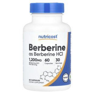 Берберин Nutricost (Berberine HCl) 600 мг 60 капсул купить в Киеве и Украине