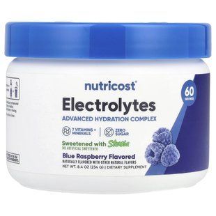 Nutricost, Electrolytes, Advanced Hydration Complex, Blue Raspberry, 8.4 oz (234 g) купить в Киеве и Украине