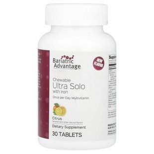Bariatric Advantage, Chewable Ultra Solo with Iron, Citrus, 30 Tablets купить в Киеве и Украине