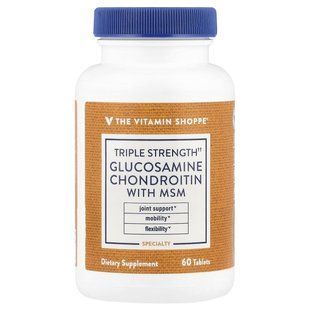 The Vitamin Shoppe, Triple Strength Glucosamine Chondroitin With MSM, 60 Tablets купить в Киеве и Украине