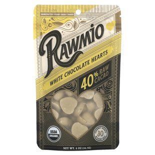 Rawmio, White Chocolate Hearts, 40% Raw Cacao, 2 oz (56.7 g) купить в Киеве и Украине