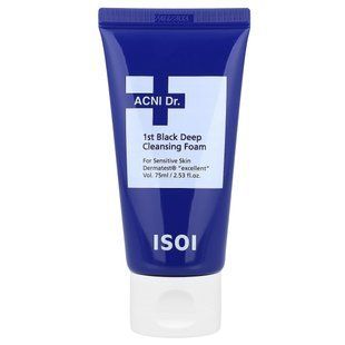isoi, ACNI Dr. 1st Black Deep Cleansing Foam, For Sensitive Skin, 2.53 fl oz (75 ml)
