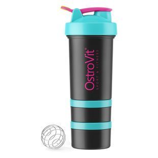 OstroVit-Shaker Premium Miami Vibes Edition OstroVit 450 ml Blue-Black with two containers