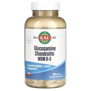 KAL, Glocosamine Chondroitin MSM D-3, 120 tablets купить в Киеве и Украине
